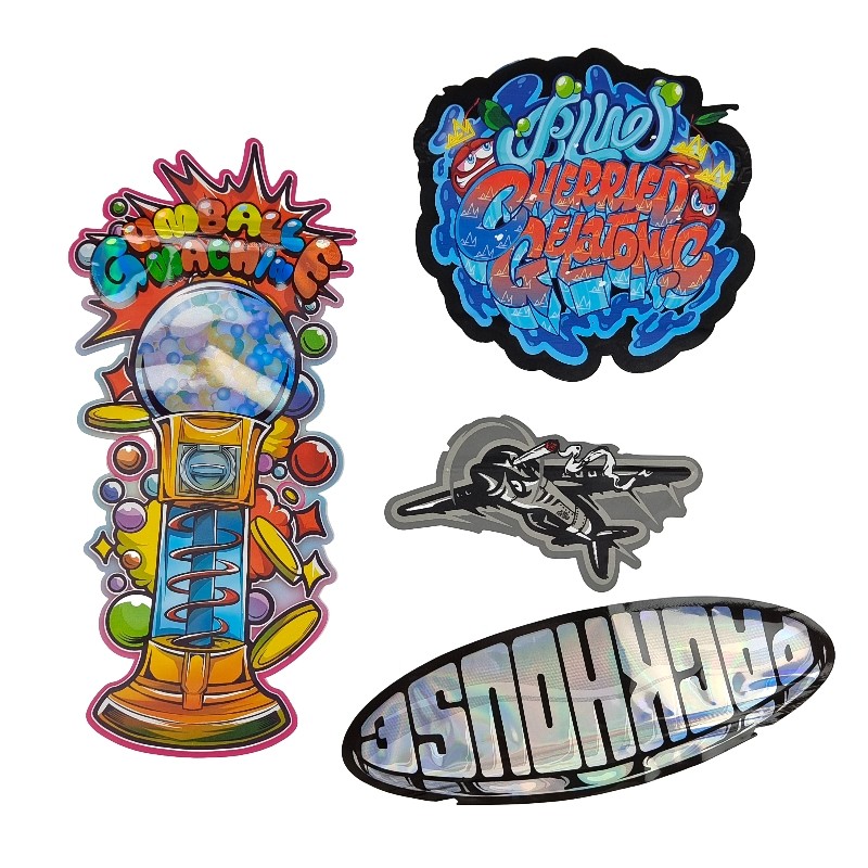 Özel 3.5g - 28g Parlak Hologram Kalıp Kesim Mylar Çantalar Gıda Gücü Kurabiye İçin Özel Şekil