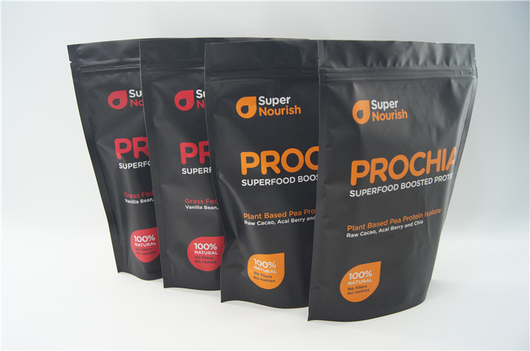 Shake Powder Packaging için Fermuarlı Gıda Sınıfı Stand Up Kılıfı