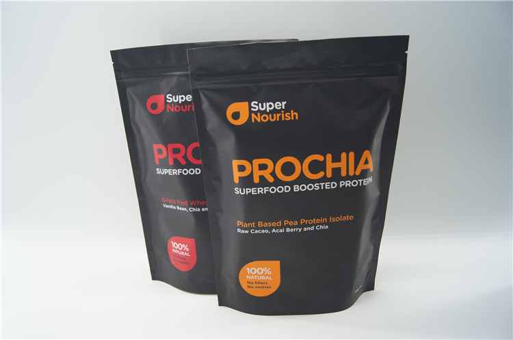 Matt Baskılı alüminyum peynir altı suyu proteini tozu çantası / alüminyum folyo ayağa fermuarlı torbalar