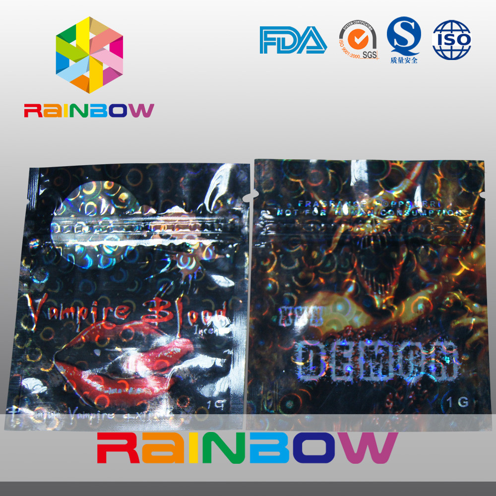 Gözyaşı Çentikler ile Lamine Malzeme Maymun Herbal Tütsü Mini Kilitli Çanta