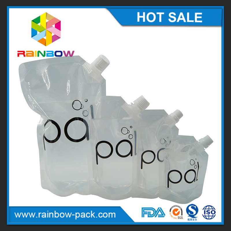 4oz / 8oz / 16oz şeffaf BPA içermeyen emzikli stand up şarap kılıfı