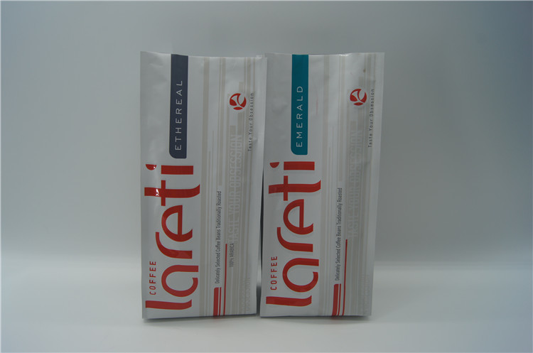 Valfli öğütülmüş kahve için Customzied yan köşebent kahve paketleme torbaları