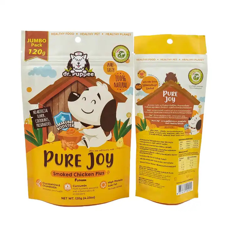 Yemek ürünleri için özelleştirilmiş ısı mühürlenebilir kraft kağıt poşetleri yeme malzemeleri için yeniden mühürlenebilir fermuarlı ayakta duran poşetler