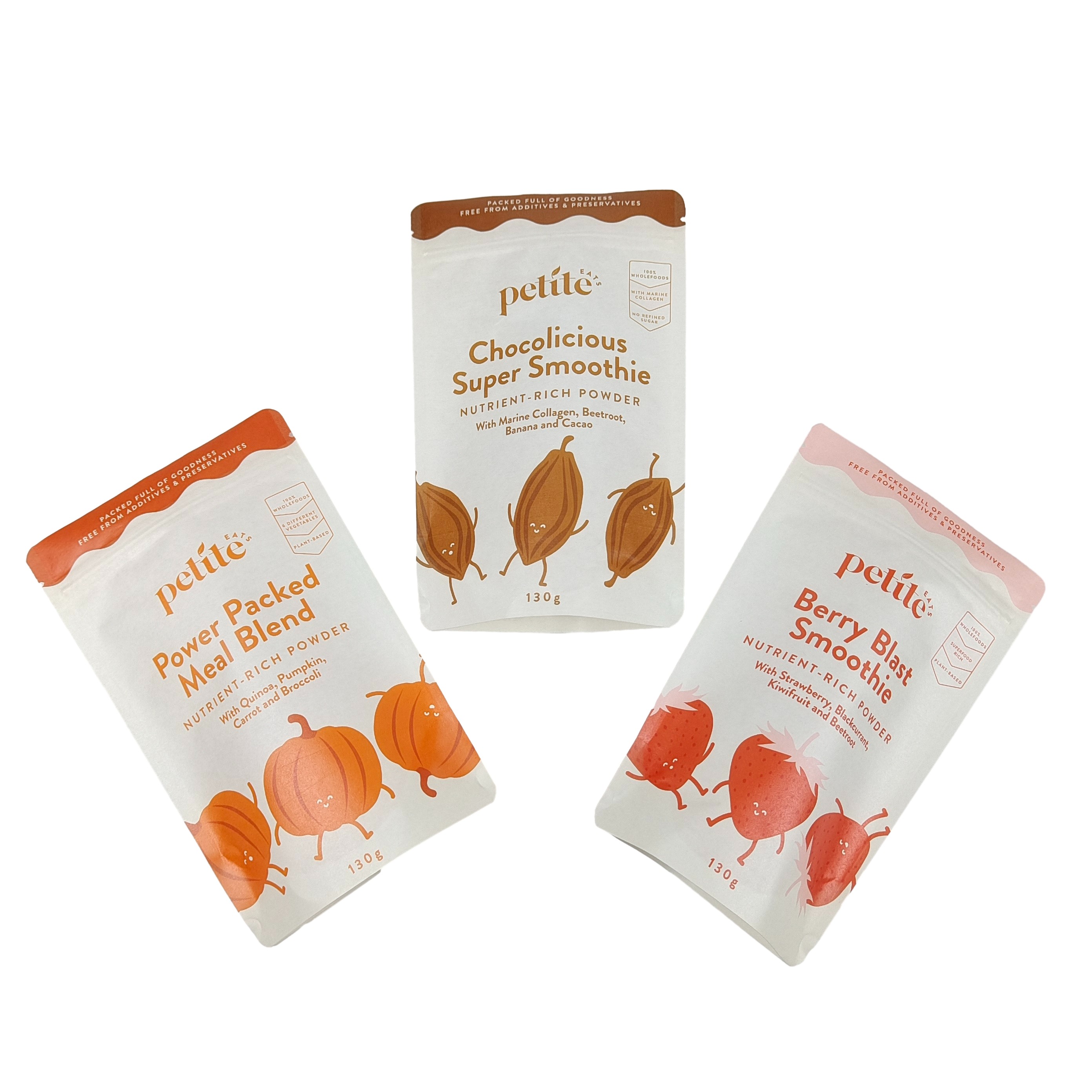 Yüksek Kaliteli Özel Tasarım Biyo-Degradasyonlu Yazdırılabilir Çantalar Ziplocklu Doypack Kraft Kağıt Çantalar Evcil hayvanlar için Yiyecek Paketi