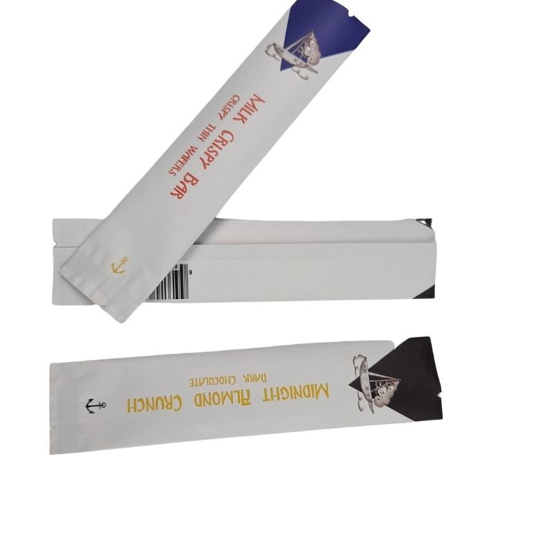 Easy Tear Energy Bar Stick Packaging Plastik folyo torbası Protein Bar için özel çikolata çubuğu sargıları