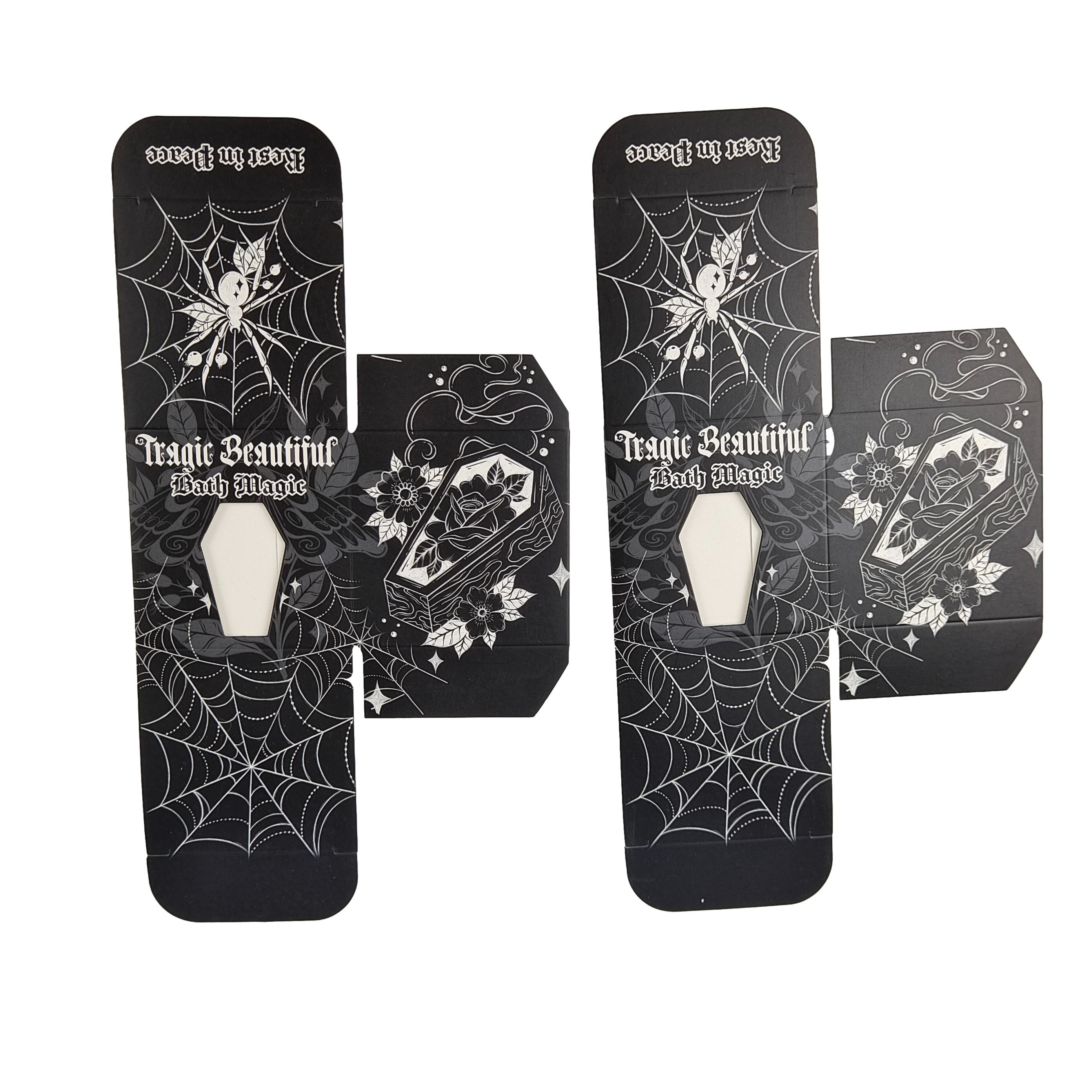 Yüksek Kaliteli Özel Karakterli Karakterli Siyah Kağıt Kutusu Özel Ön Çürük Pencere Yiyecek Paketleme Beyaz Karton Hediye Kutusu