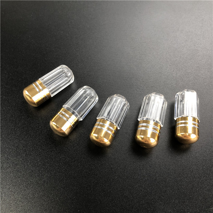 Sekizgen tarzı plastik tıbbi kap, erkek güçlendirme hapları için metal tüple.