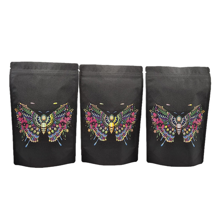 Toptan Ekolojik Dost Kraft Kağıt Ambalaj Çantası Mısır Mantarı Protein Tozu için Spot UV Yeniden Kapanabilir Mylar Çantaları