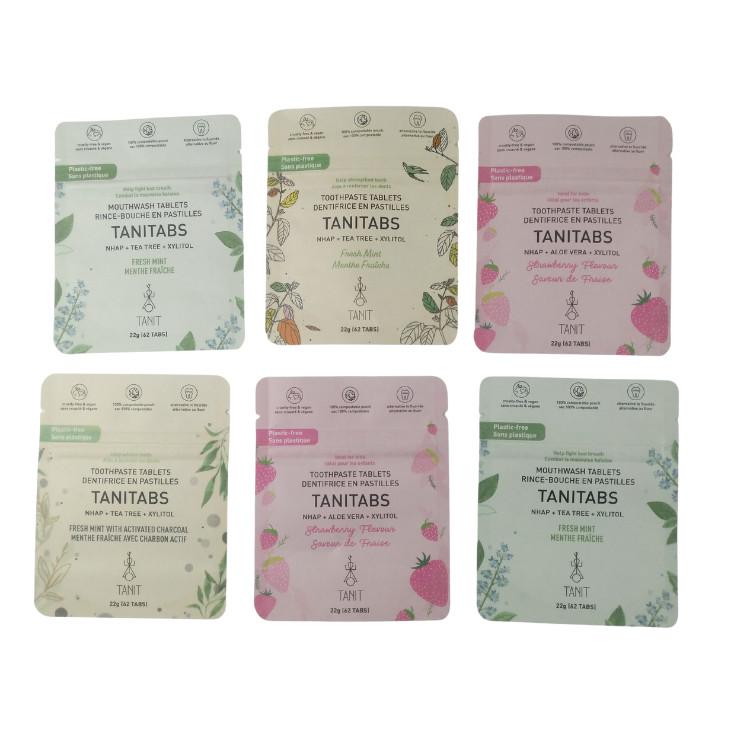 Çevre dostu Ziplock Yüksek Gıda Ambalajı % 100 Komposta edilebilir Biyolojik Bozulabilir Kraft Kağıt Çantaları