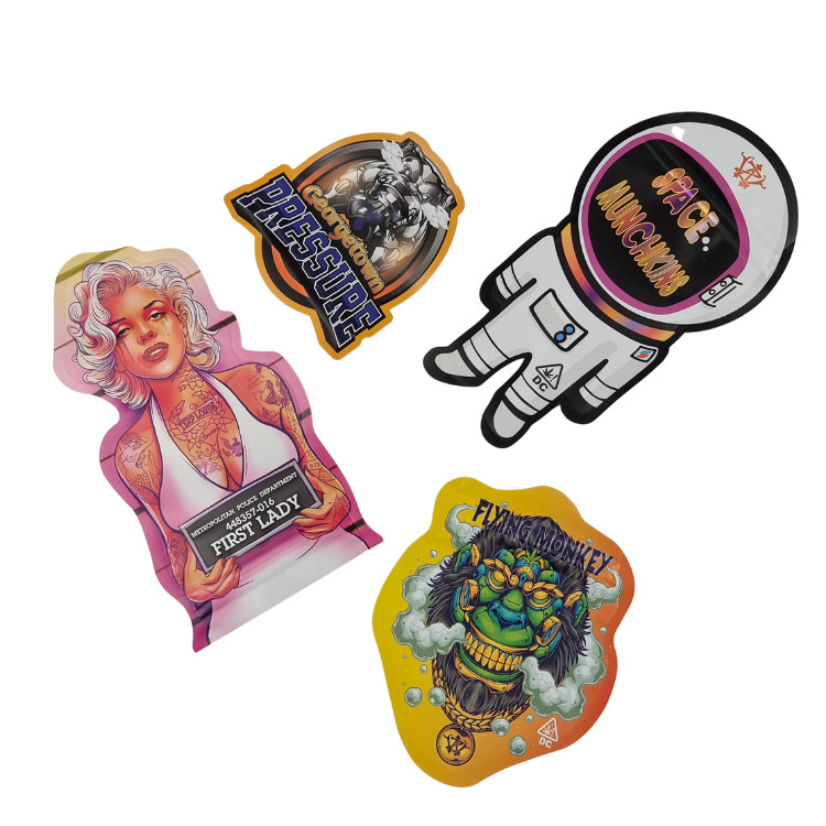 Özel Ziplock Özel Şekilli Plastik Çocuklara Karşı Koruyucu Kokusuz Şekerli Torbalar Mylar Paketleri 3.5g 7g Özel Şekilli Mylar Torbaları