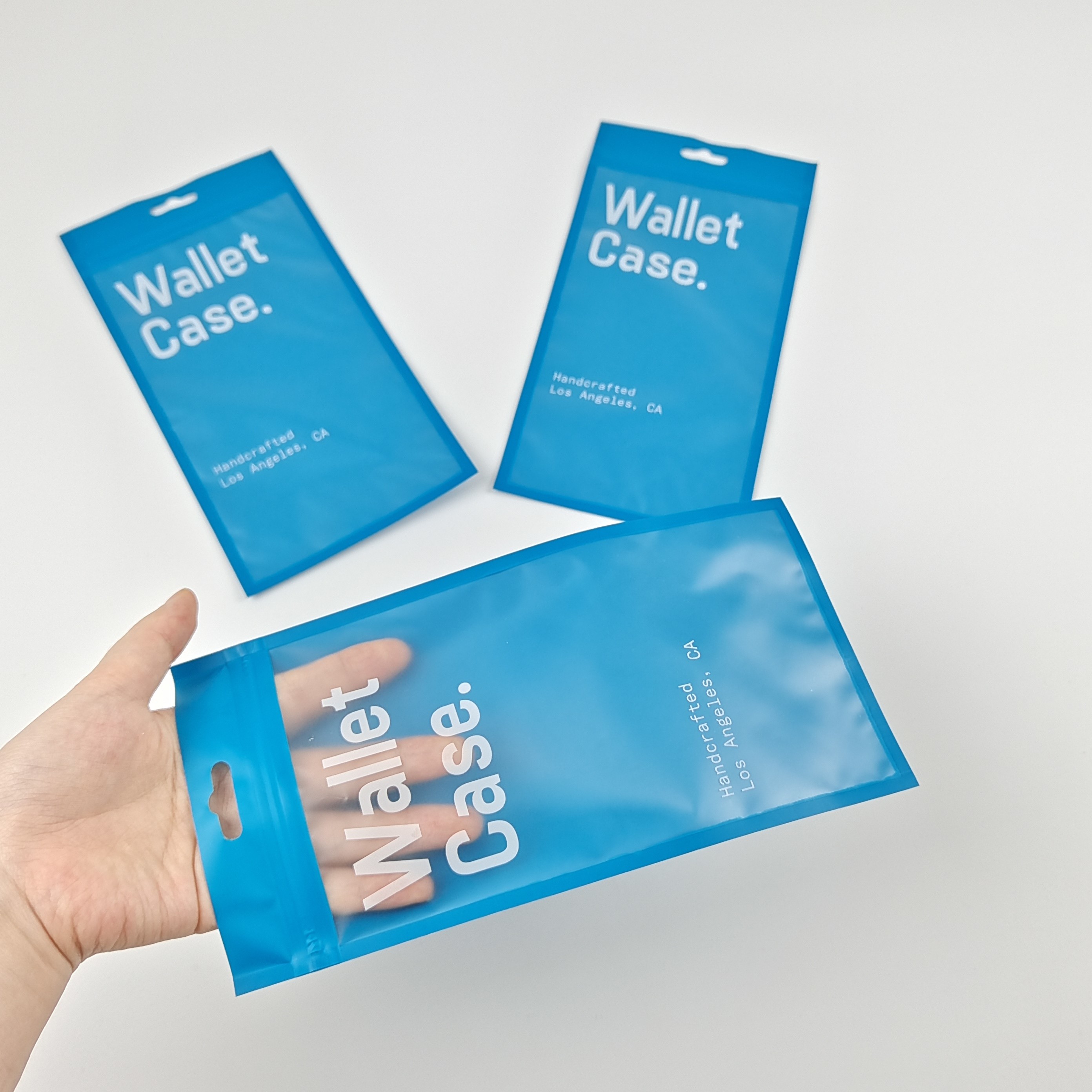 Üç taraflı mühürlü fermuar düz cüzdan kağıdı telefon kağıdı plastik ambalaj torbaları