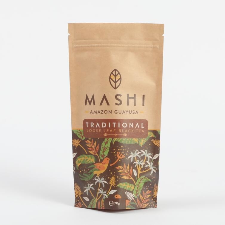 Biyoizgarılabilir Kraft Kağıdı Çay ve Kahve Tozu İçin Tutarlı Zip Kilitli Ambalaj Çantaları