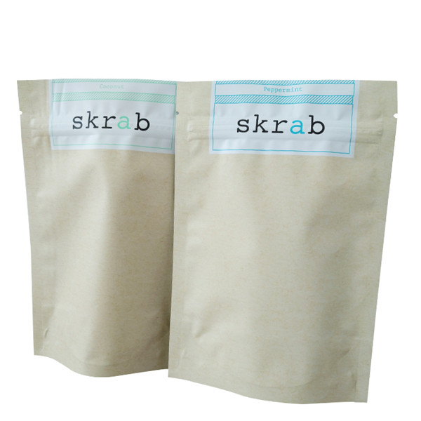 Kahve vücudu fırçalama ambalajı için Doy Paketi Tasarımı ile Stand Up Gümüş folyo çantaları