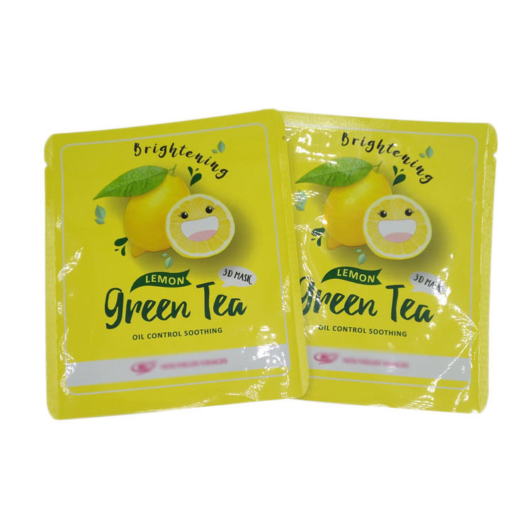 Sıcaklık mühürü küçük boyutlu üç yanlı mühürlü çantalar yüz maskesi için düz örnek paketleri