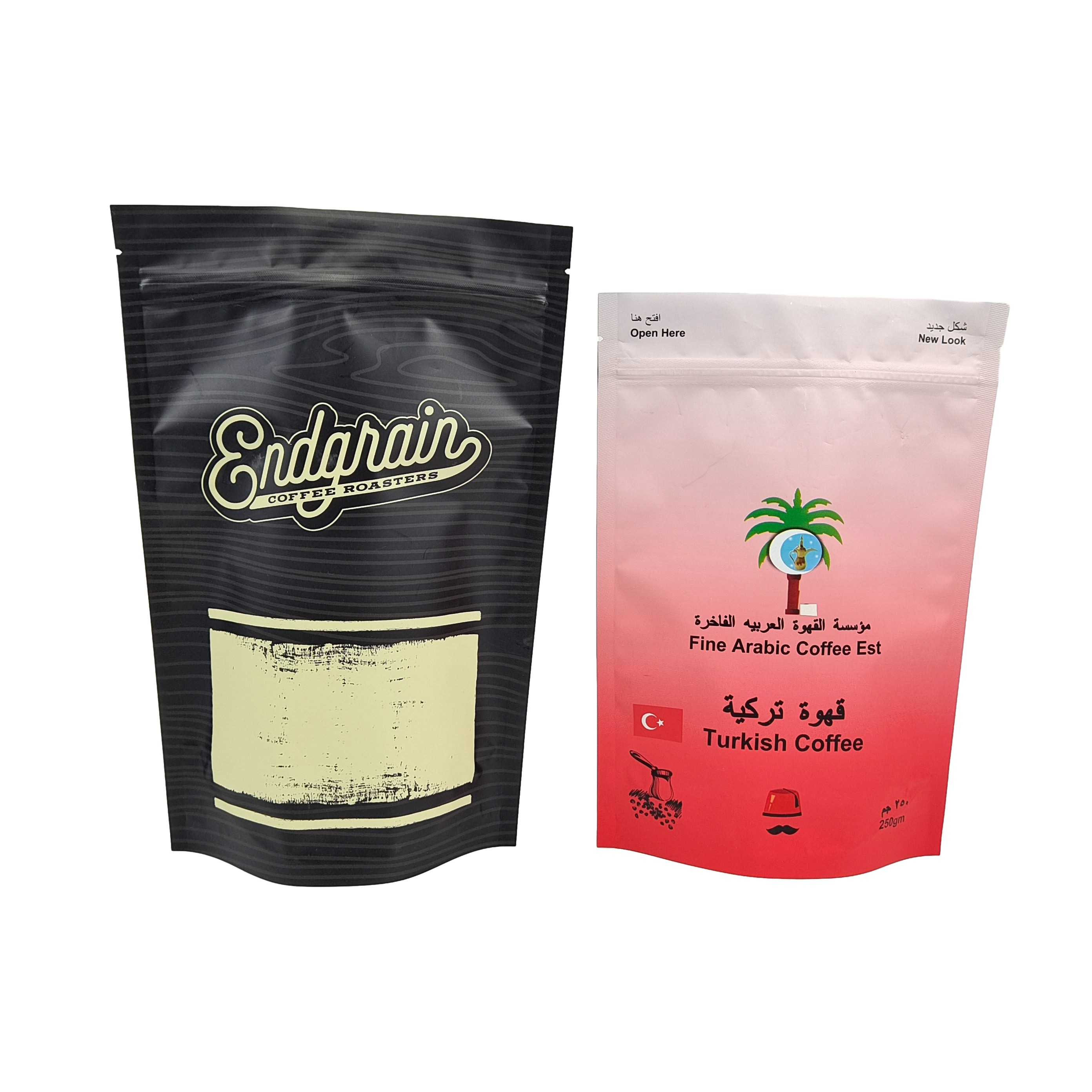 Alüminyum folyo fermuar kilitli Doypack Özel tasarımlı mühürleme torbaları Kahve Gıda ambalajı ayağa kalkan torbalar