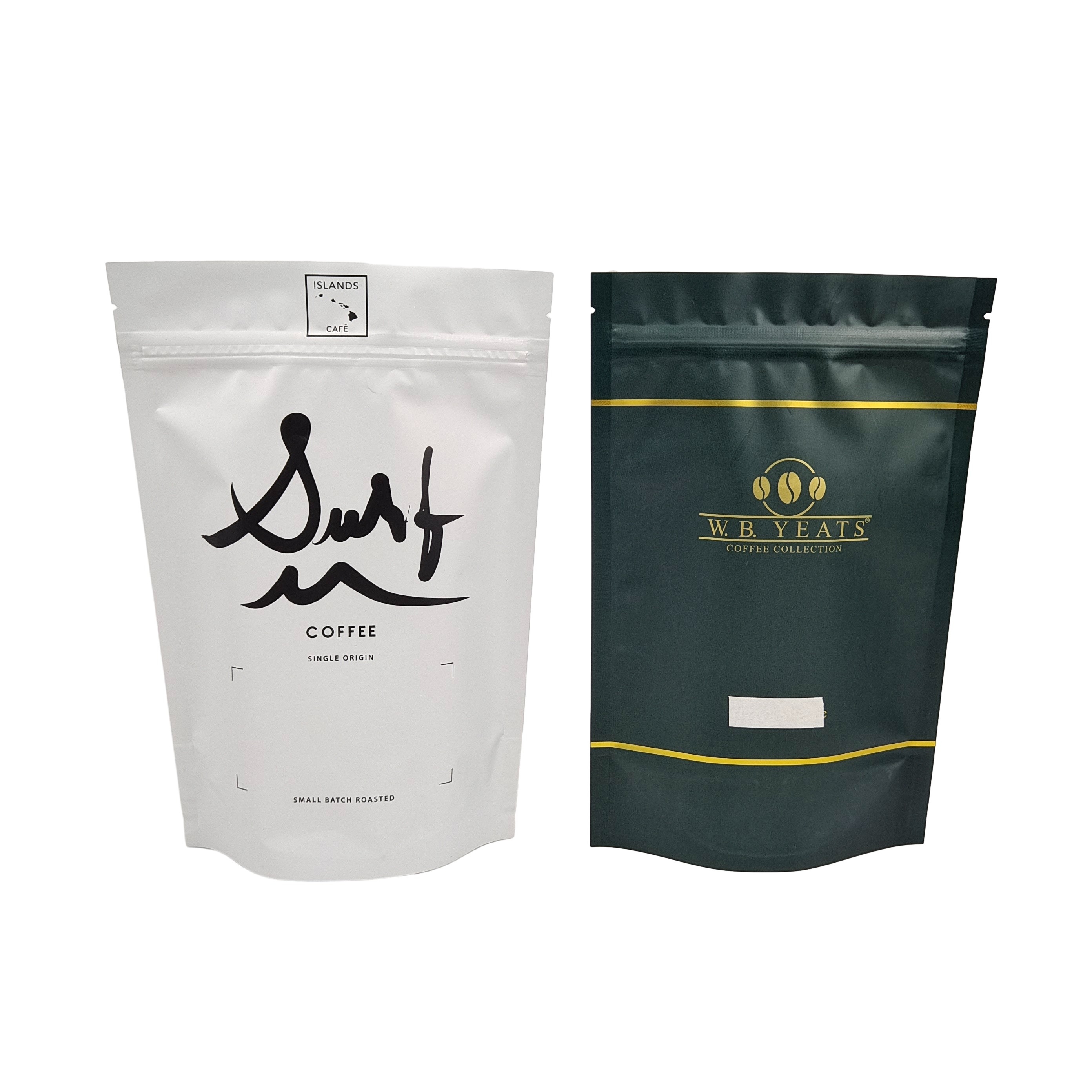 100g 200g Kahve Fasulyesi Özel Yeniden Kapanabilir Ziplock Torbaları Mat Alüminyum Folyolar Valflı Kahve Torbaları