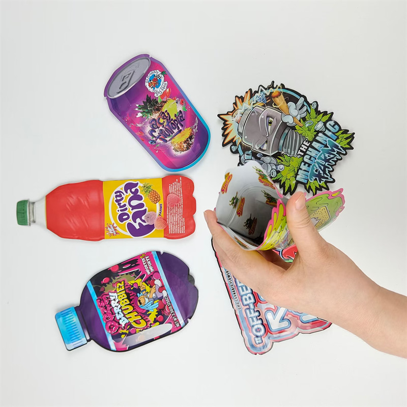 Özel Logo Yazdırma Tasarımı 3.5g Ölçüm kesimi stok çantaları Düzensiz Kokusuz Çanta Ölçüm kesimi Mylar fermuar çantaları