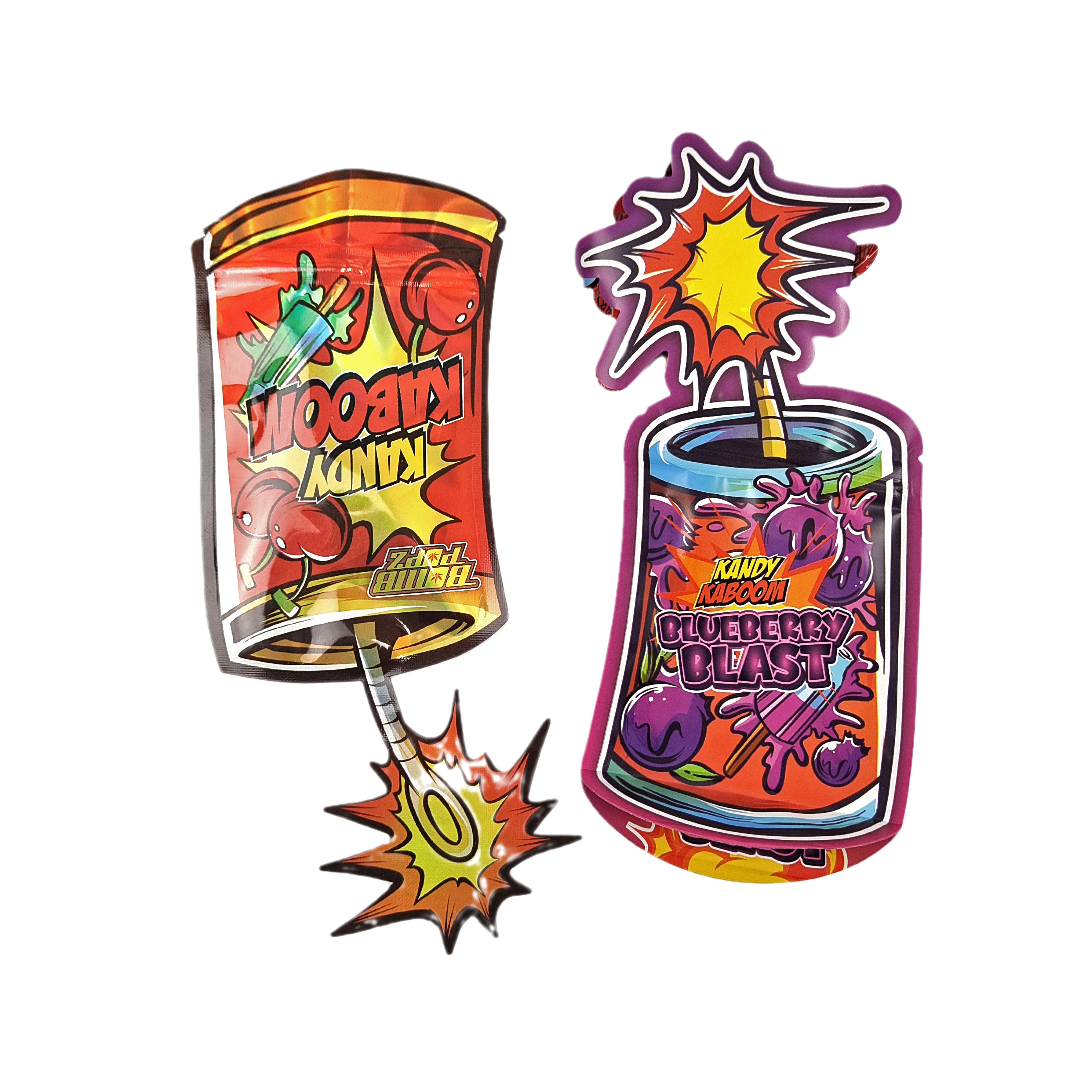 Özel Özel Şekilli Fermuar Paketleme Yumuşak Dokunma CBD Çocuk Kanıtlı 3.5g Düzensiz Ölüme Kesilmiş Plastik Torbalar