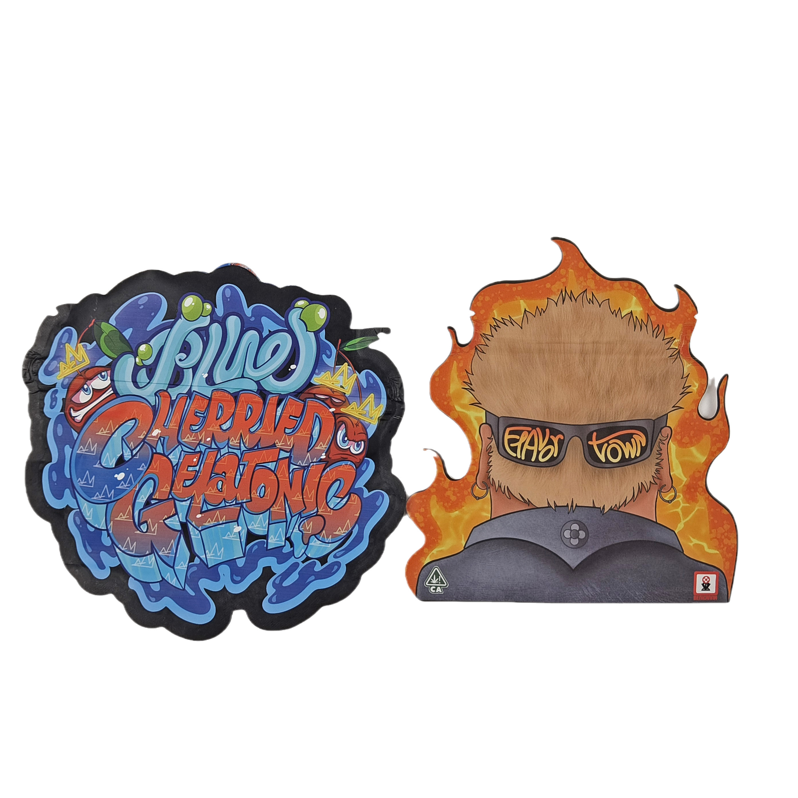 Özel Dijital Baskı Çantaları Ambalaj Holografik Folye Ölçümlü Kesim Özel Şekilli Ziplock Plastik Mylar 3.5g Ölçümlü Kesim Çantaları