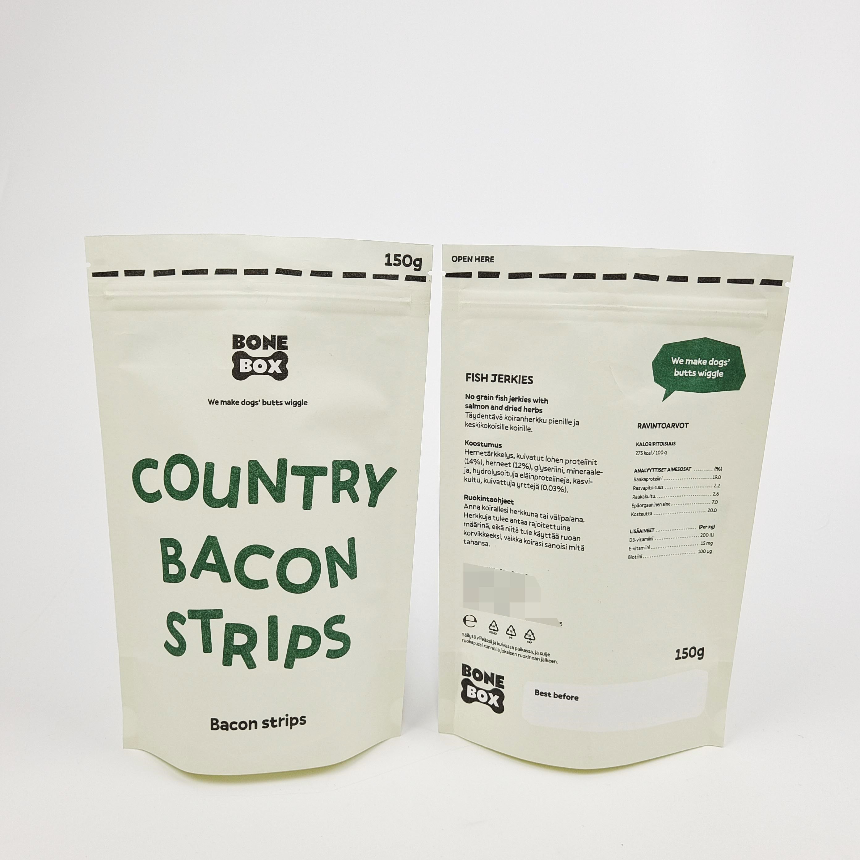 Kişiselleştirilmiş hediye torbalarında bulunan beyaz sapı malzemesi ve stand