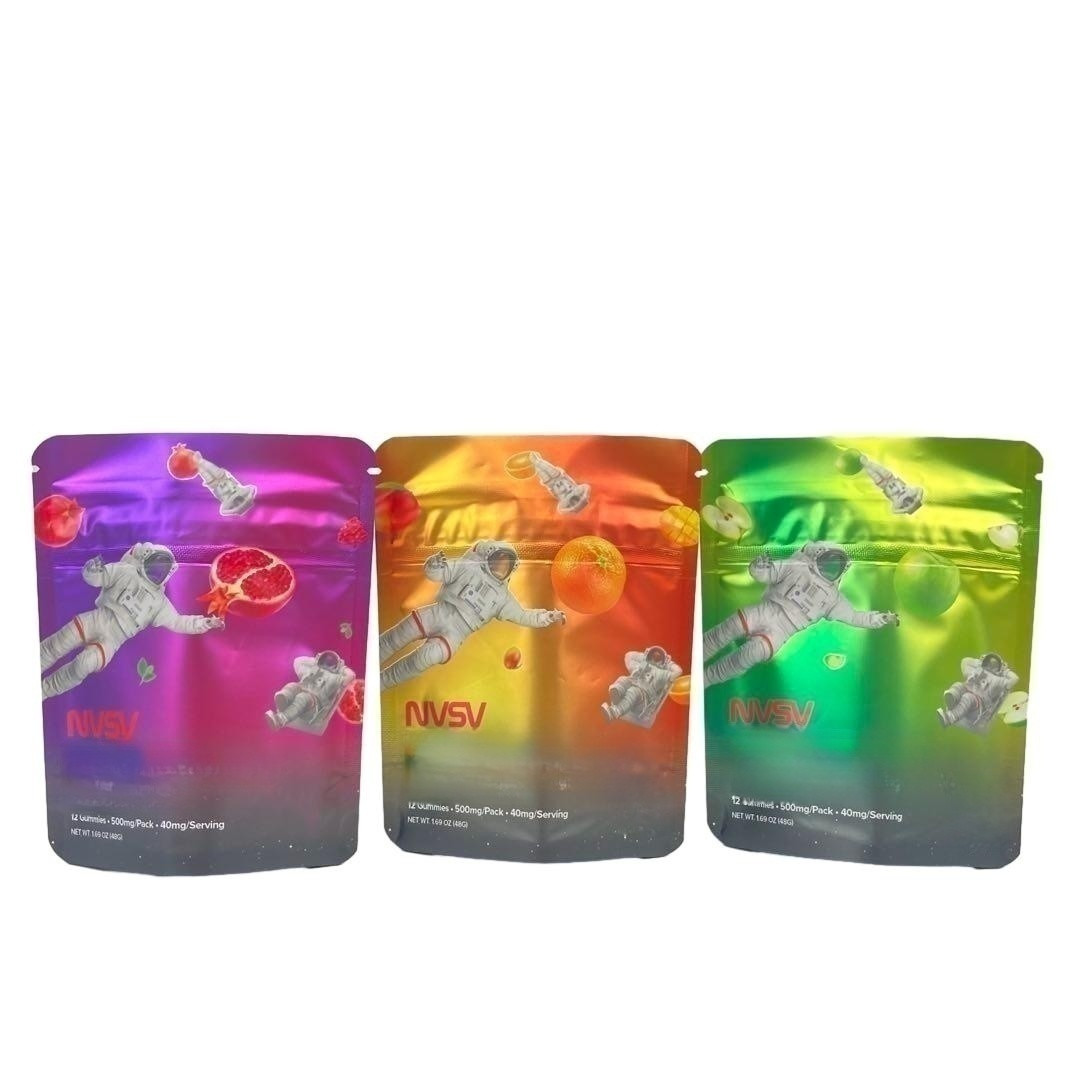 3.5 Gram Plastik Poşetler Paketleme Özel Etiket Baskılı CBD Kurabiyeleri Yeniden Kapanabilir k