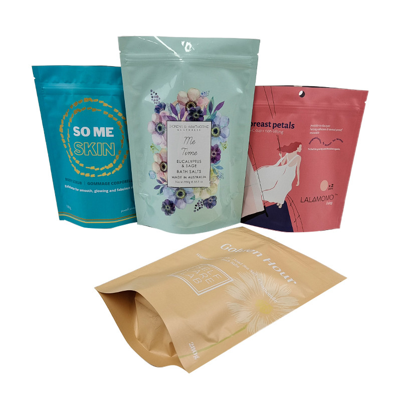 Kişiselleştirilebilir ve kozmetik örnek paketleri için ayağa zıplama torbası