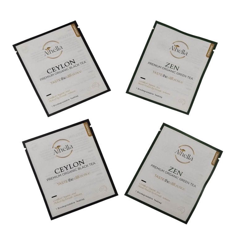 Çay Kahve Tozu için Özel Basılmış Biyolojik Ayrılıklı Küçük Çuvallar Komposta edilebilir Yeniden Kapanabilir Mylar Torbaları