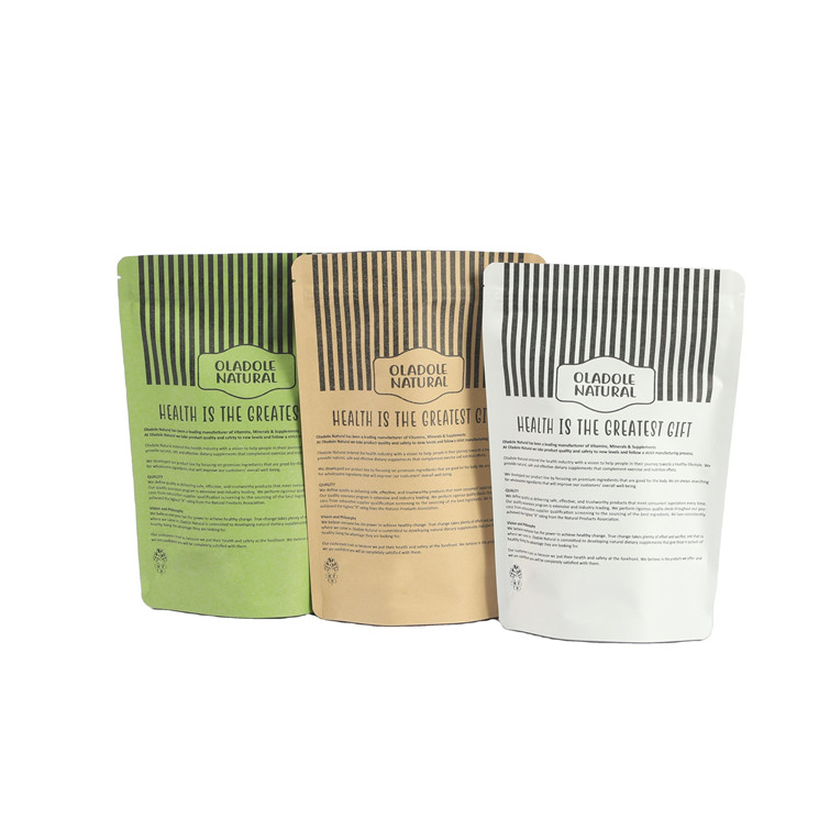 Yiyecek sınıfı Kraft Kağıt Torbaları Mangos Tozu Yiyecekler Kurabiye Fındıklar Evcil hayvanlar için Yiyecek Ekolojik Çay Kokusuz Kağıt Torba