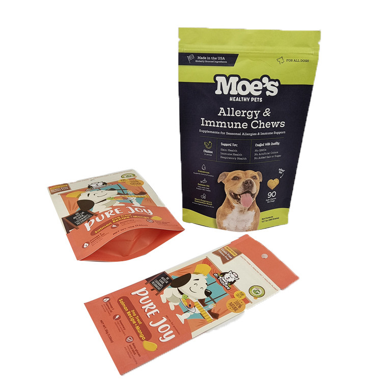 Özel Ekolojik Arkadaşlık Beyaz Kraft Kağıdı Mango Tozu Fındık Pet Food Biyoürünür Fermuar Kokusuz Kağıt Ambalaj Çantası