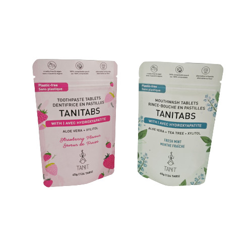 Kozmetik Toz Paketi İçin Yeniden Kapanabilir Fermuarlı Ekolojik Dost Komposta edilebilir Kraft Cüzdanı