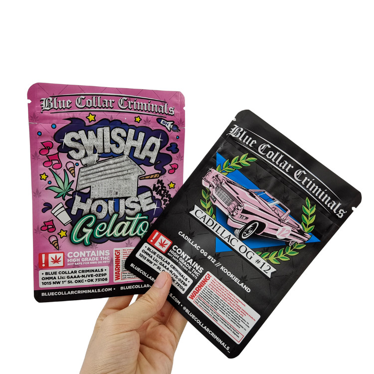 Özelleştirme ihtiyaçları için özel laminatlı film bitkisel tütsü ambalajı