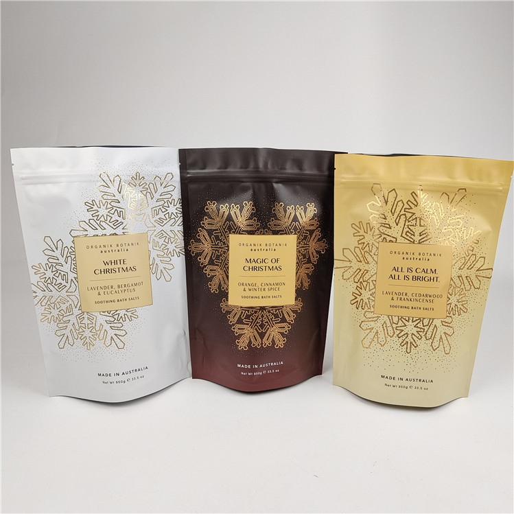 Moda Paketi Yüksek Kalite Yeniden Kapanabilir Kolay Gözyaşı Çubuğu Mylar Çuvalları Banyo Tuzu Paketleme Çantası