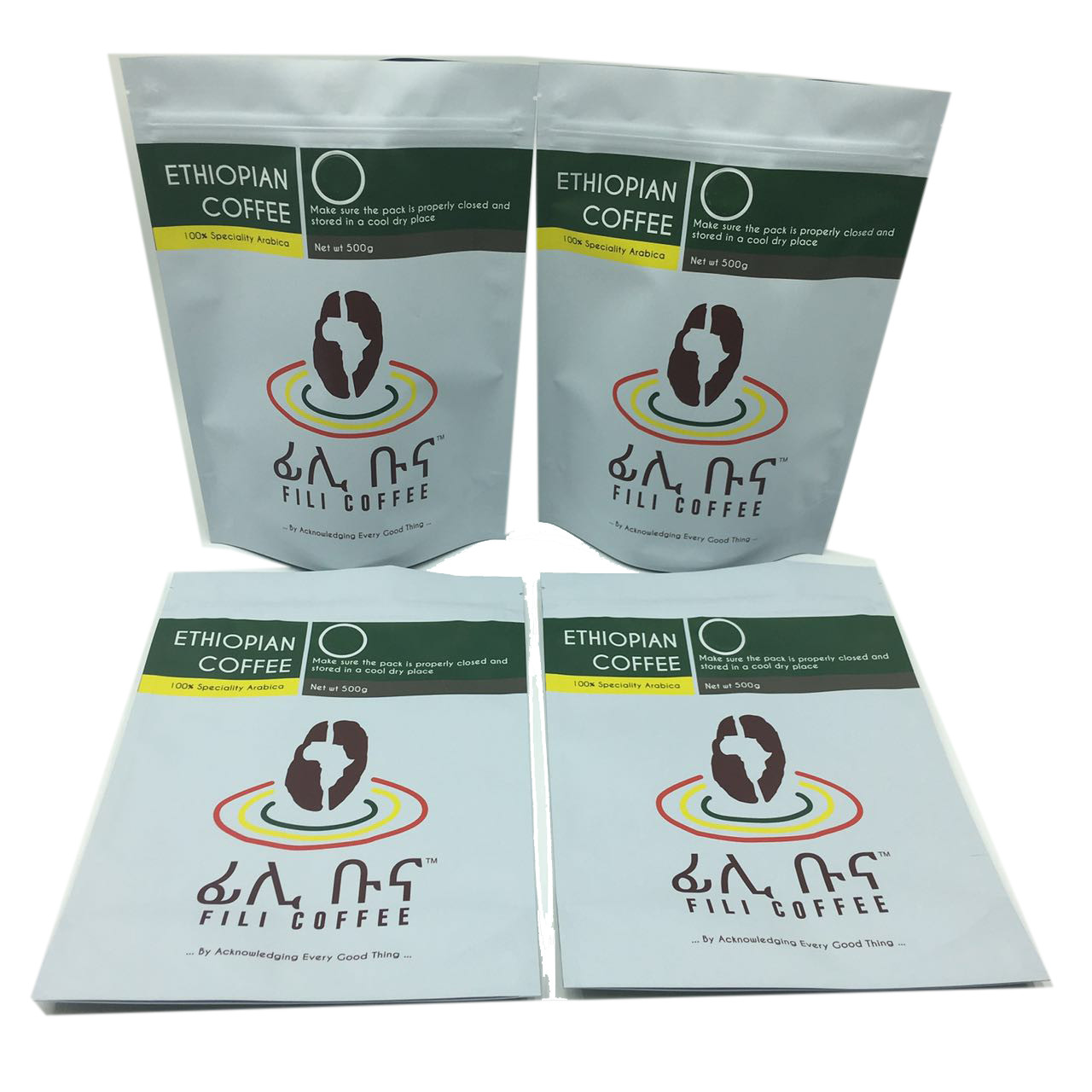 Mat Finish Folyo Kaplı Stand Up Fermuarlı Ambalaj Torbası 500g Kahve Torbası