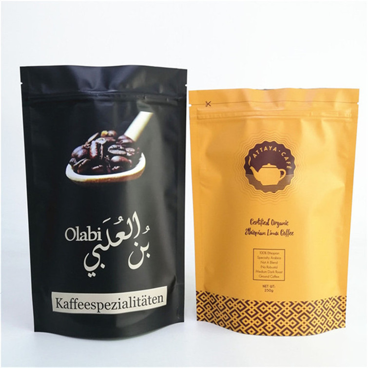 Renkli Baskı Özel Paketleme Kahve Ziplock 250g 500g 1kg için Stand Up Pocket