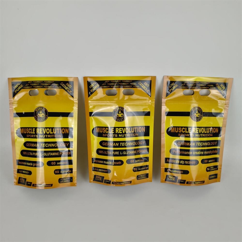 Dijital baskı plastikli protein tozu ziplock gıda ambalajı torbaları