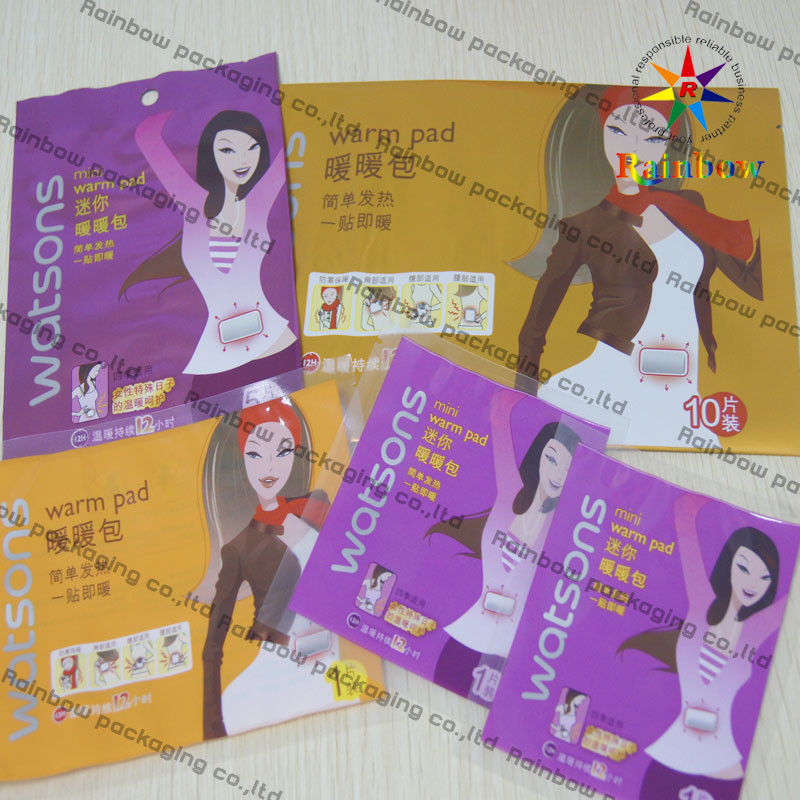 Sıcak Pad için Zip Kilit Plastik Kozmetik Kompakt Ambalaj Düz