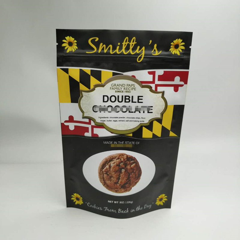 Snack Çanta Ambalaj Stand Up Üç Yan Fermuarlı Yuvarlak Köşe Fermuarlı