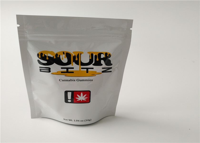 Buttom Kapatma Bitkisel Tütsü Ambalajı Hava Geçirmez Fermuar Contalı Gravür Baskı