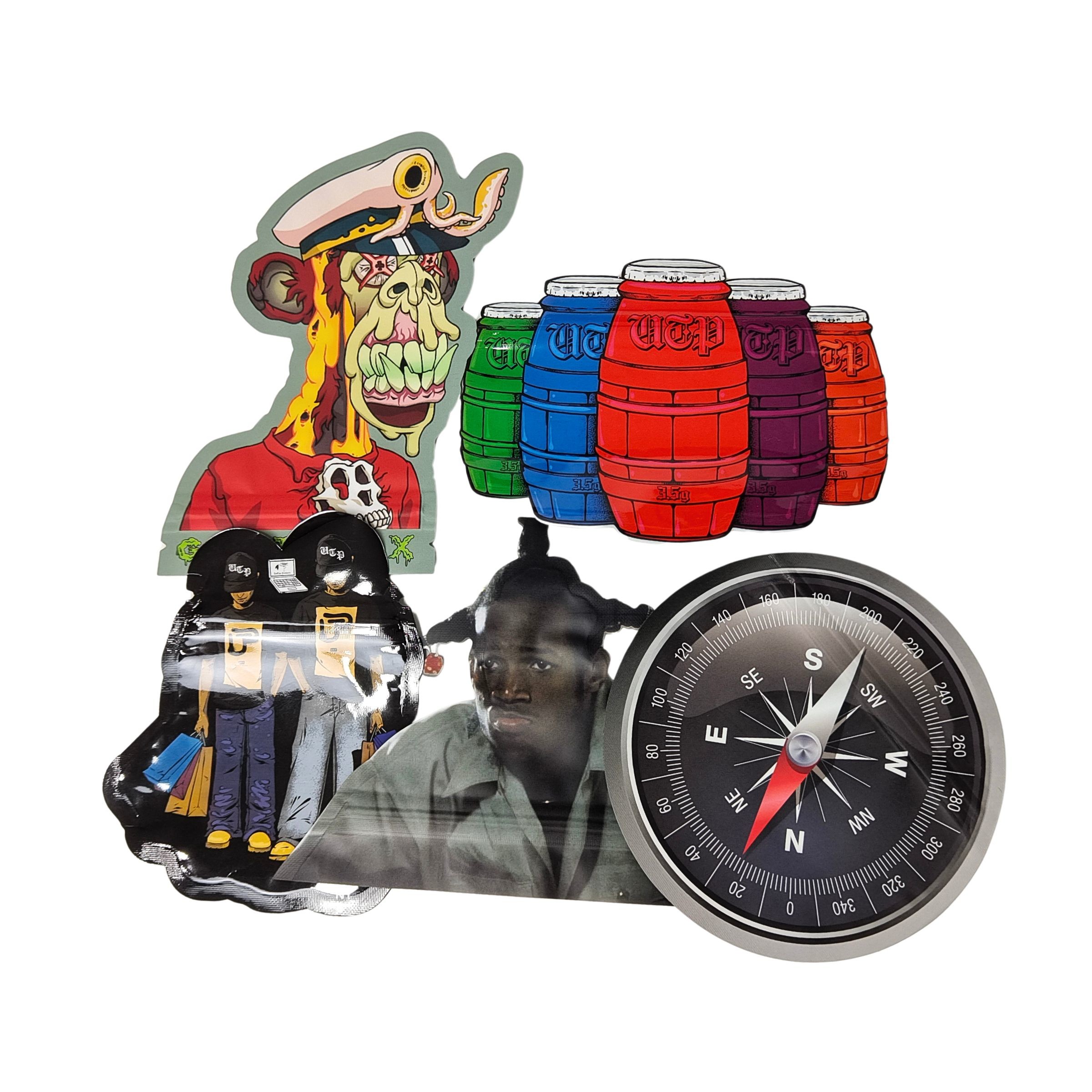 Yenilebilir 3.5g Mylar Poşetler Ziplock Özel Şekilli Şeker Ot Bisküvi Sakızlı Ambalaj