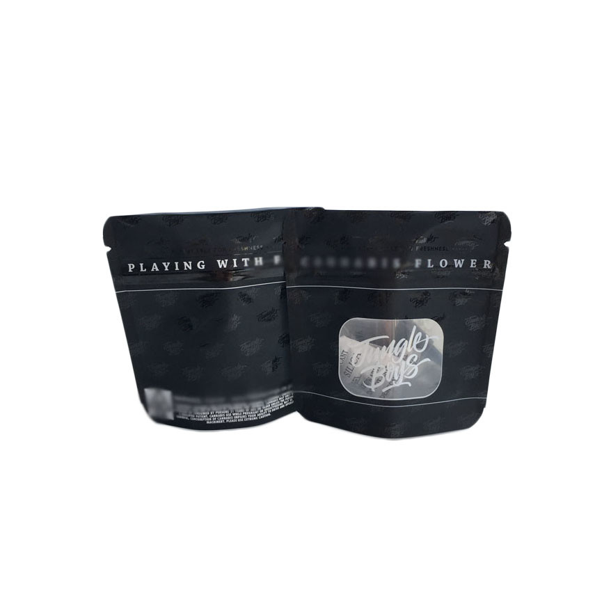 Mat Siyah Yüzey Plastik Torbalar Paketleme Noktası UV Şeffaf Clear Ön Pencere