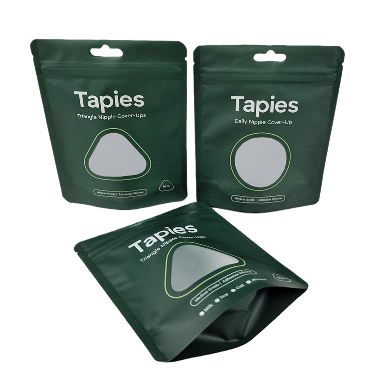 Fabrika tedarik ediliyor Tekrar kullanılabilir mühürlü Mylar Nipple Patch Paketleme Poşeti Logo ile özel baskı kokusuz çantalar