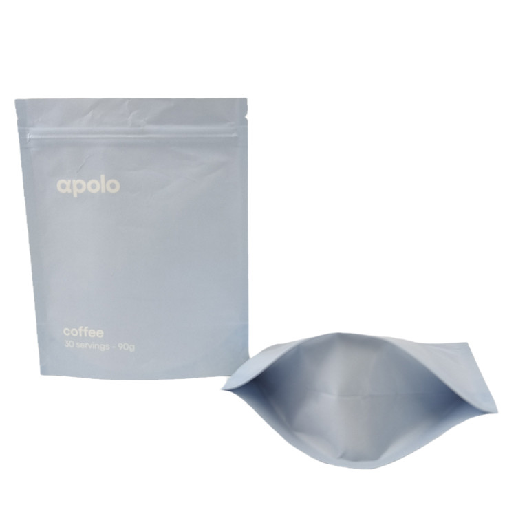 Özel basılı Kraft Kağıt Stand Up Zipper Torbası Kahve Fasulyesi Tozu için Yeniden Kapanabilir Mylar Torbaları