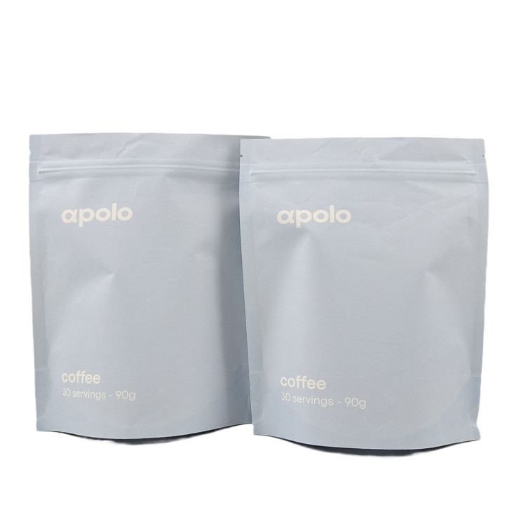 Sıcak satış cuCstom Çaplı Eco Dostluklı Kahve Protein Tozu için Yeniden Kapanabilir Kraft Kağıt Çantası