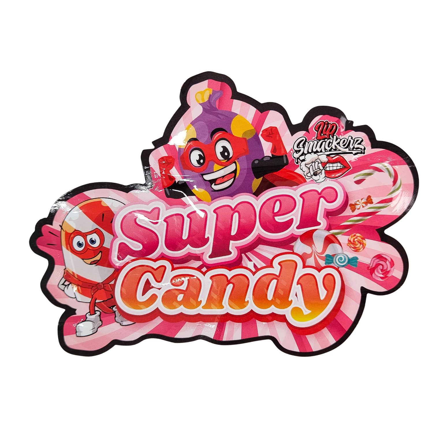 Öldürün 3.5g Plastik Torba Parlak Fermuar Mylar için Sakızlı Bitki Şekerleme Paketleme Kokusuz Parlak Yüzey