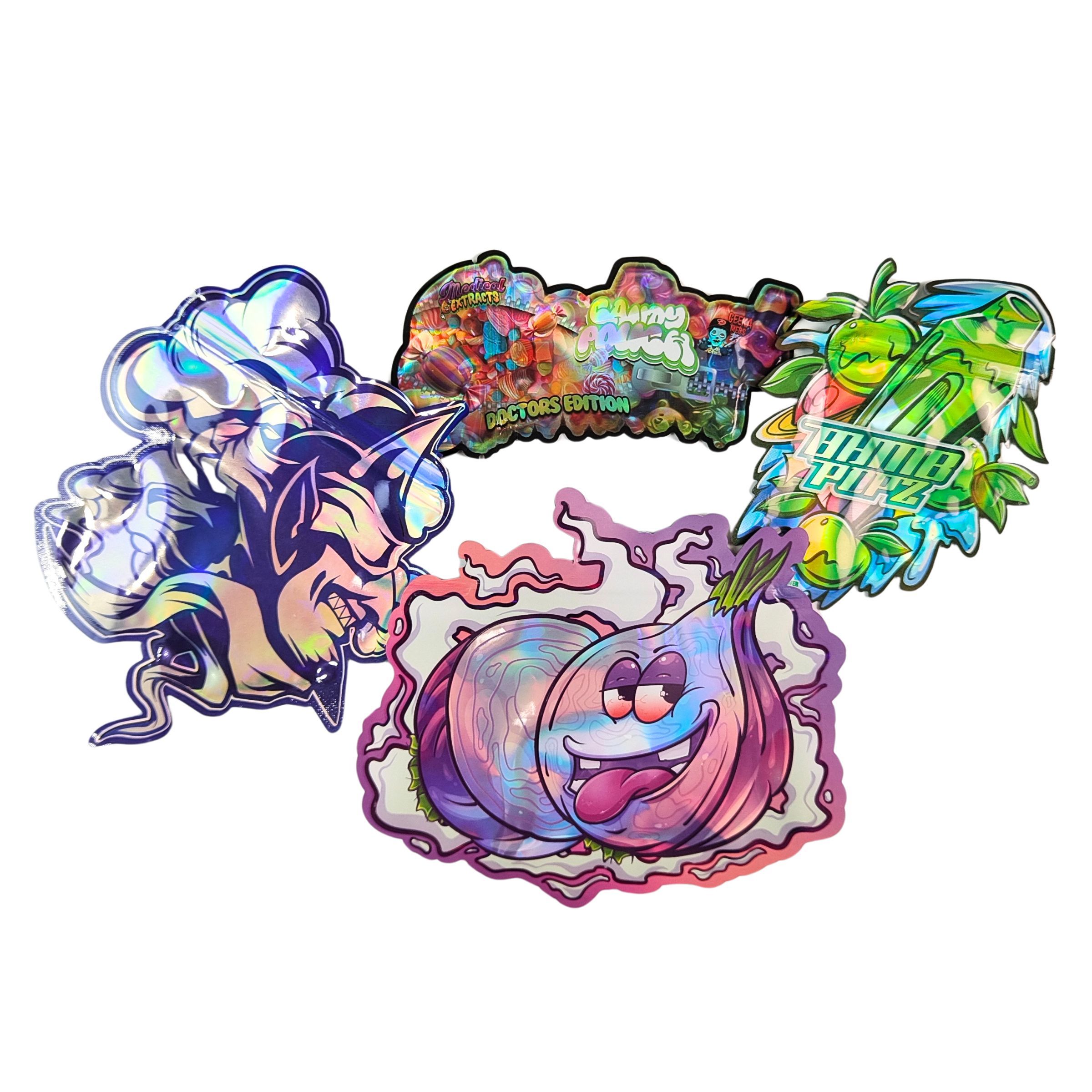 Özel Şekil 3.5g Ekran Kutusu Mylar Torbalar Çocuk Korumalı Yumuşak Dokunuşlu Kalıp Kesim Torba 1g 3.5g 7g 14g 28g Yenilebilir Plastik İçin