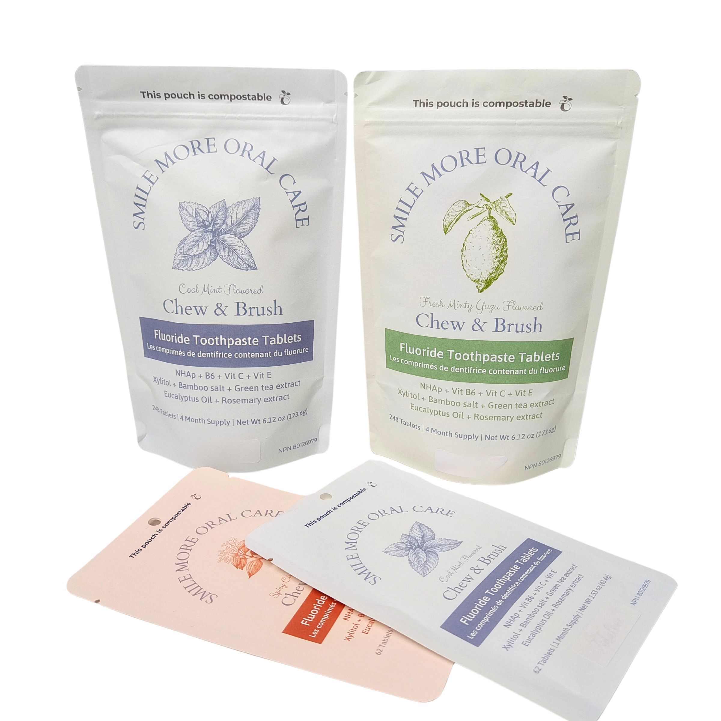 Biyobozunur Kraft Kağıt Torba Beyaz Ayaklı Kese Ziplock Plastik Ambalaj Evcil Hayvan Maması İçin Kompostlanabilir