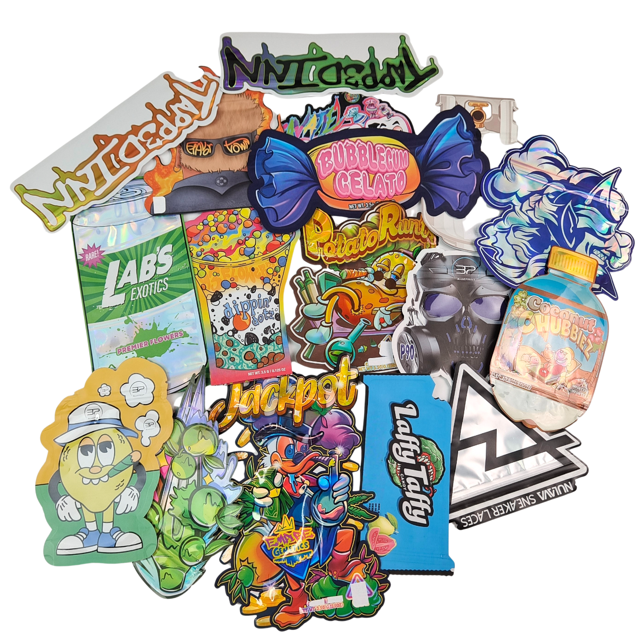 Gökkuşağı Ambalaj Özel Kalıp Kesim Mylar Torbalar Özel Şekil 3.5g 7g 14g 28g Çocuk Korumalı Koku Geçirmez Yenilebilir Plastik Çiçek Torbası