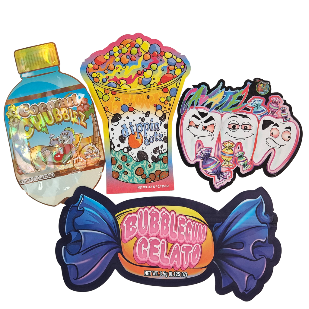 Özelleştirilmiş Logo 3.5g 7g 14g Yeniden Kapatılabilir PE Plastik Gıda Mühürlü Ambalaj Fermuarlı Kilitli Folyo Poşet Çocuk Kokusu Geçirmez Otlu Sakızlı Mylar Çanta