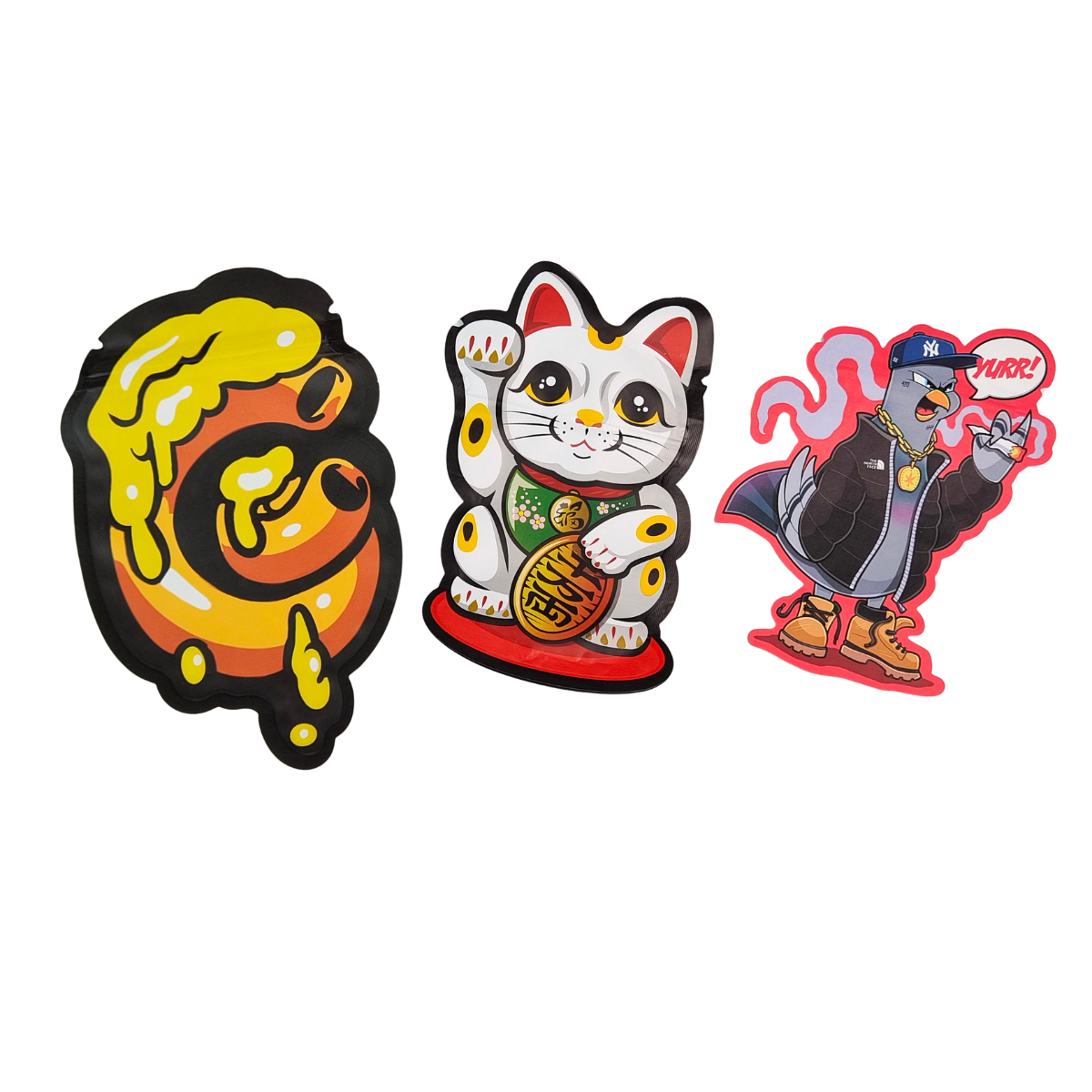 3 yan mühür çocuklara dayanıklı holografik Mylar çantası Alüminyum folyo atıştırmalık ambalaj çantası