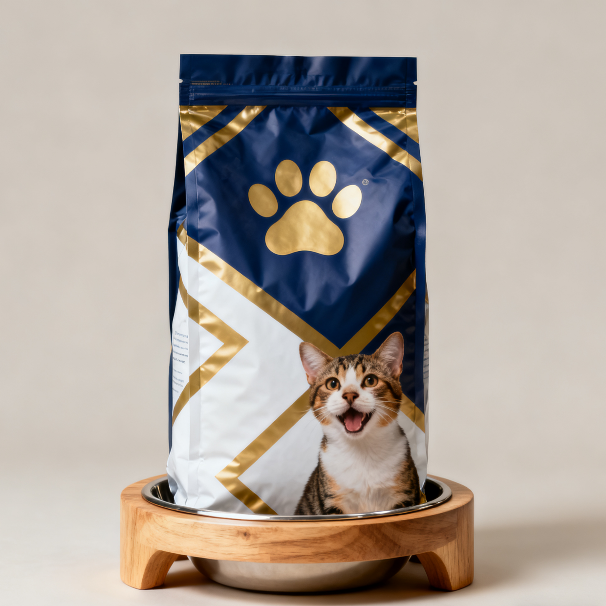 Özel Biyodegradable Hayvan Yemleri Gıda Ambalajı Mylar Torbalar Side Gusset Pocket Dog Cat Pet Food Zipper Bag with Valve